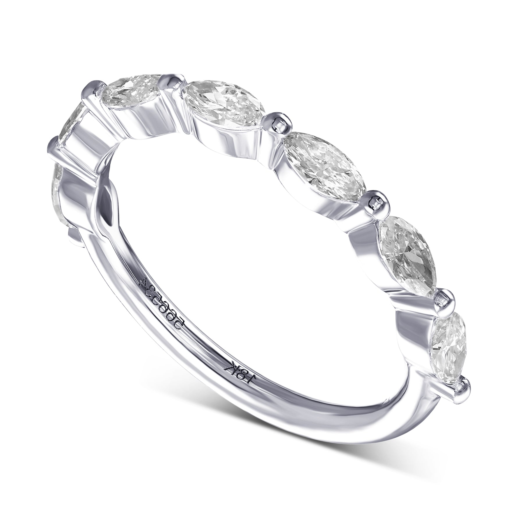 Marquise Diamond Wedding Band