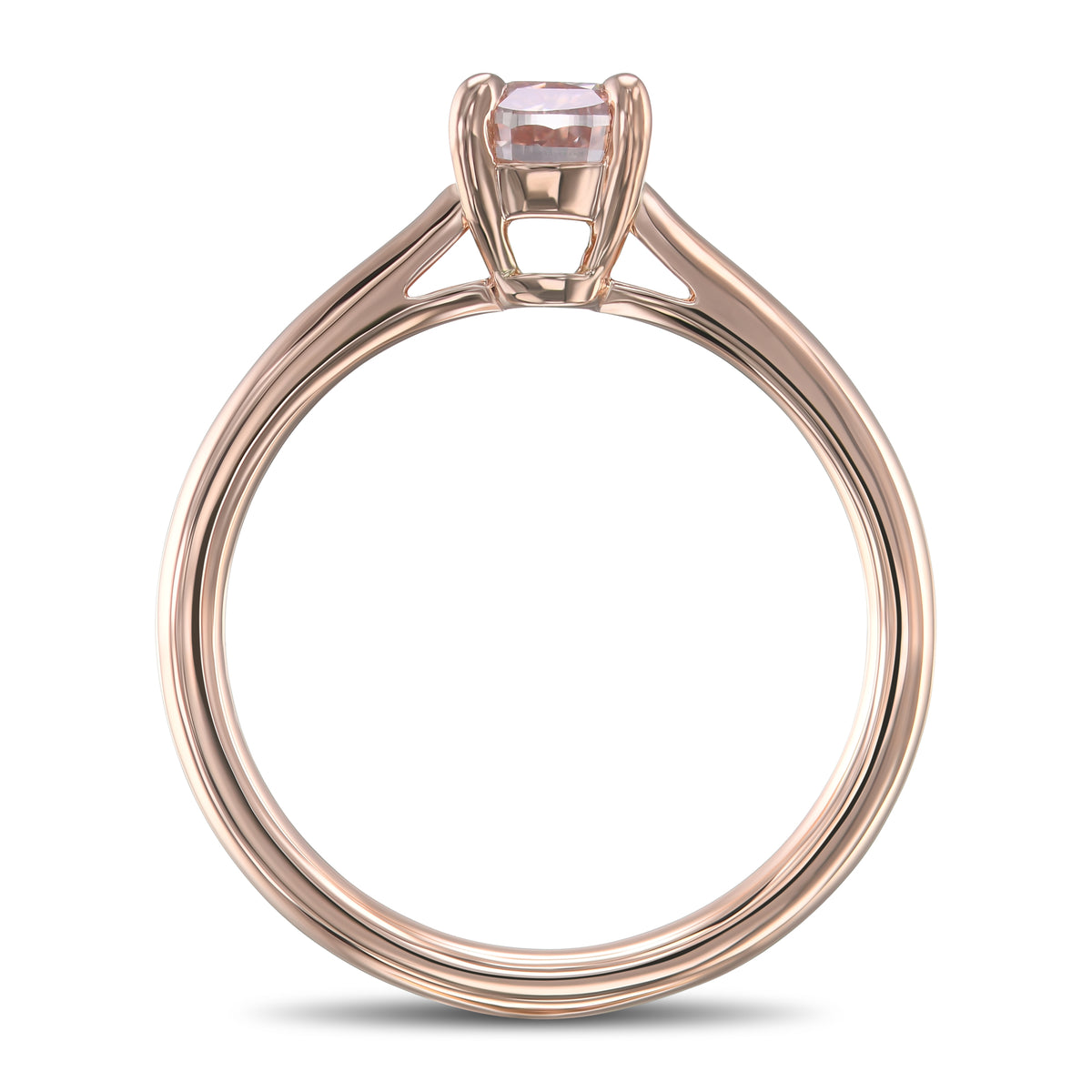 Fancy Brown Pink Cushion Solitaire Diamond Ring