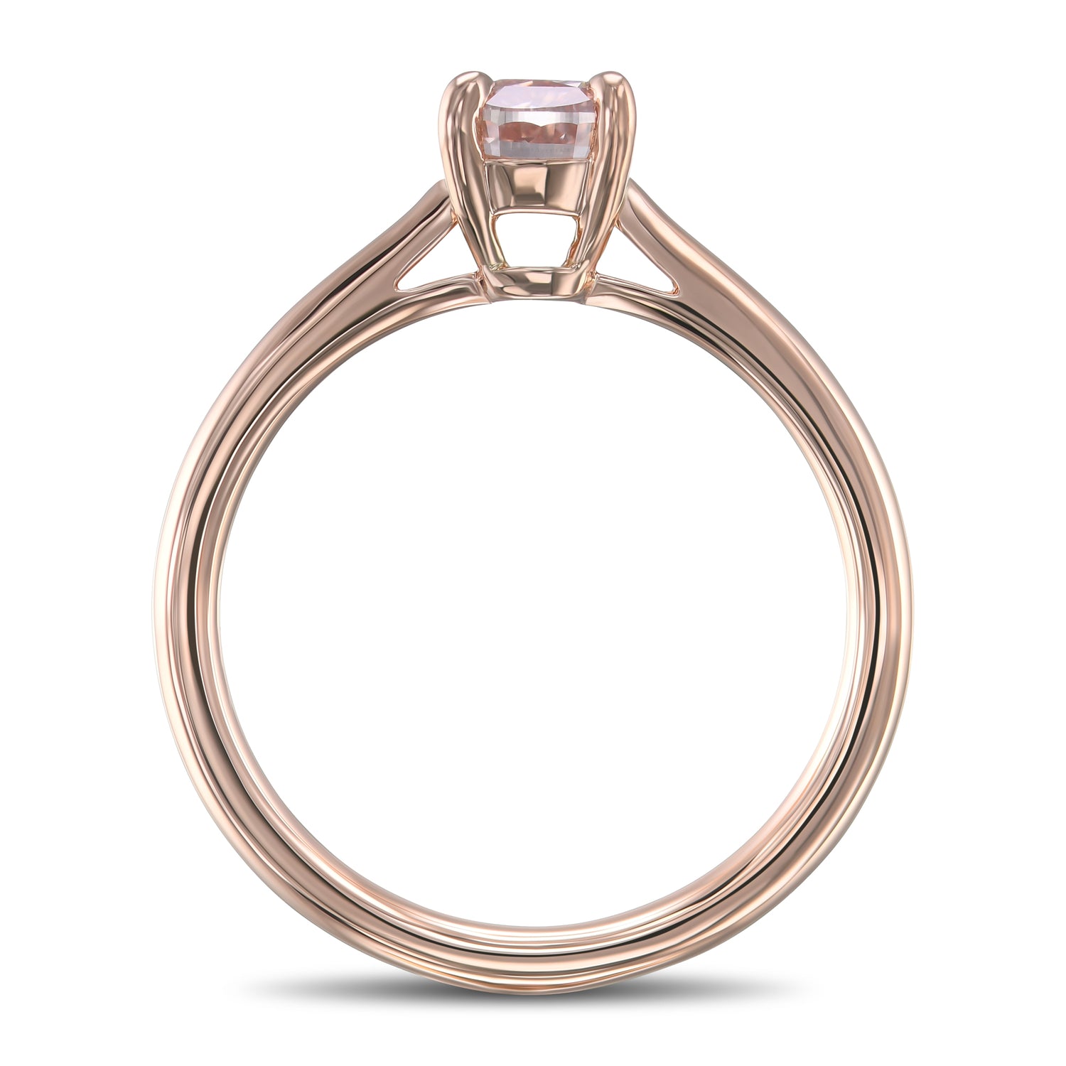 Fancy Brown Pink Cushion Solitaire Diamond Ring