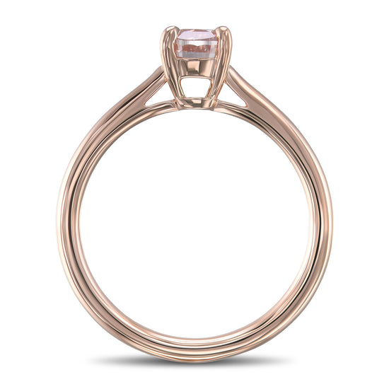 Fancy Brown Pink Cushion Solitaire Diamond Ring