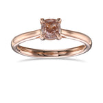 Fancy Brown Pink Cushion Solitaire Diamond Ring