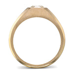 Fancy Light Grayish Greenish Yellow Cushion Diamond Men's Ring