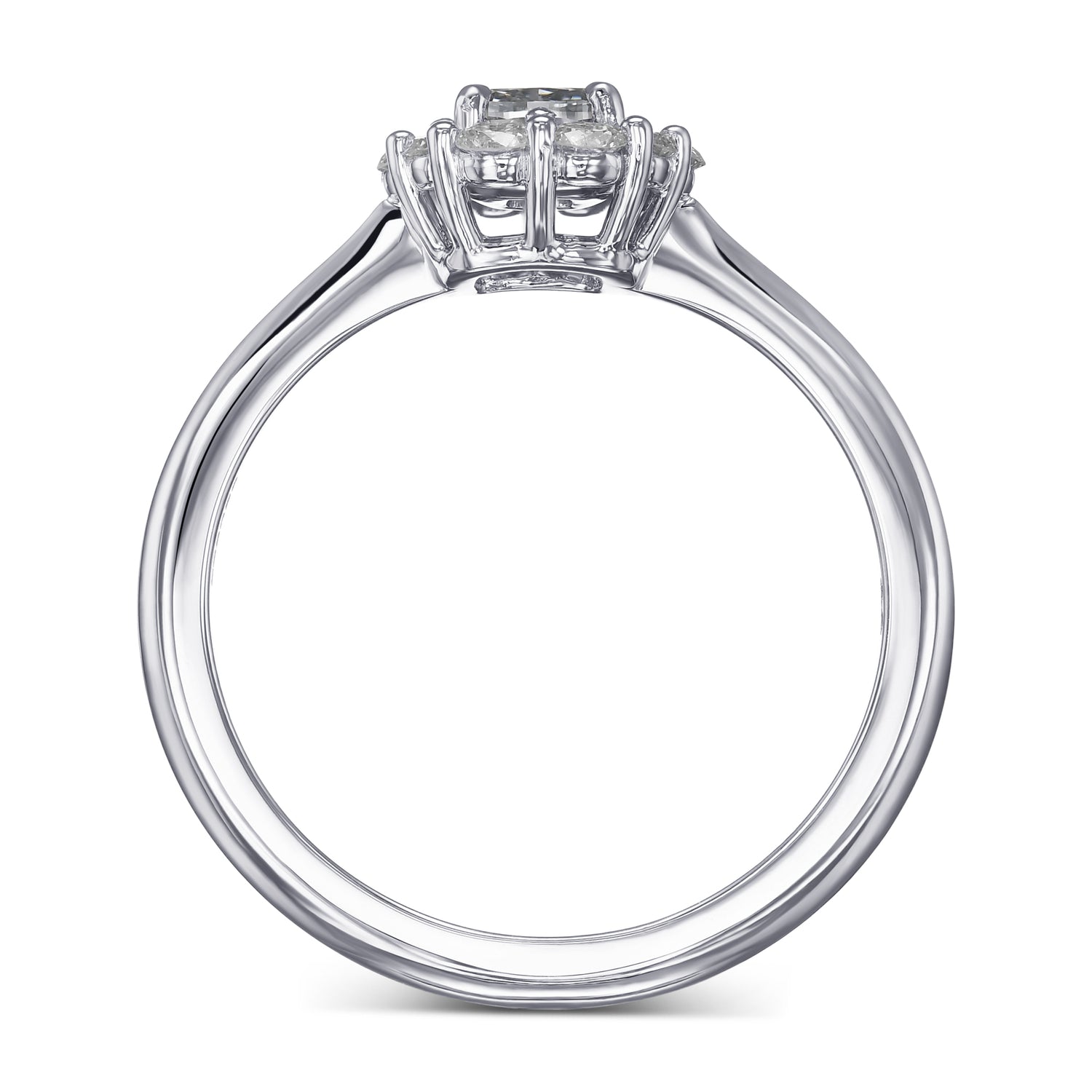 Fancy Gray Blue Cushion Halo Diamond Ring