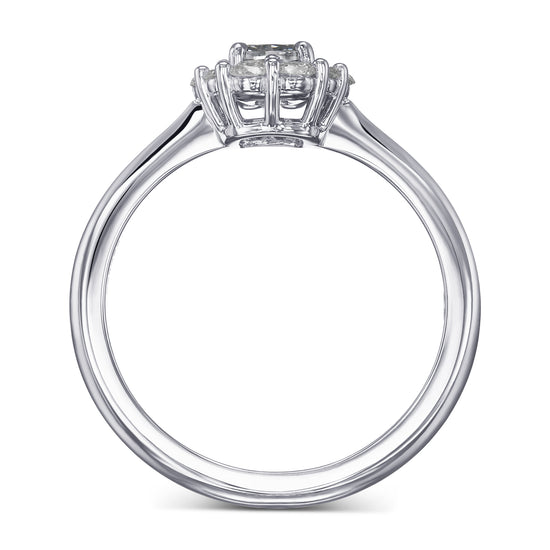 Fancy Gray Blue Cushion Halo Diamond Ring