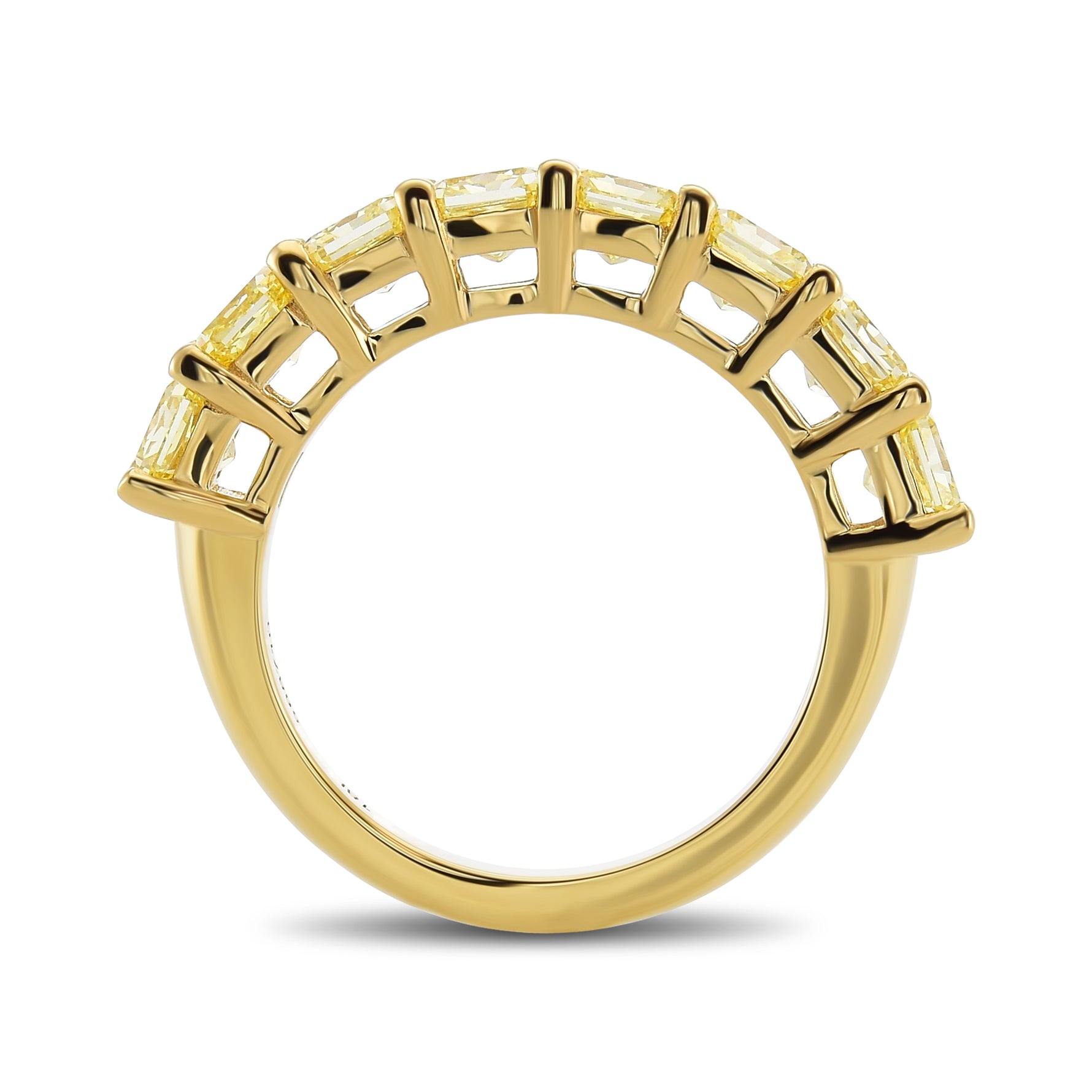 Fancy Yellow Radiant Diamond Band Ring