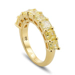 Fancy Yellow Radiant Diamond Band Ring