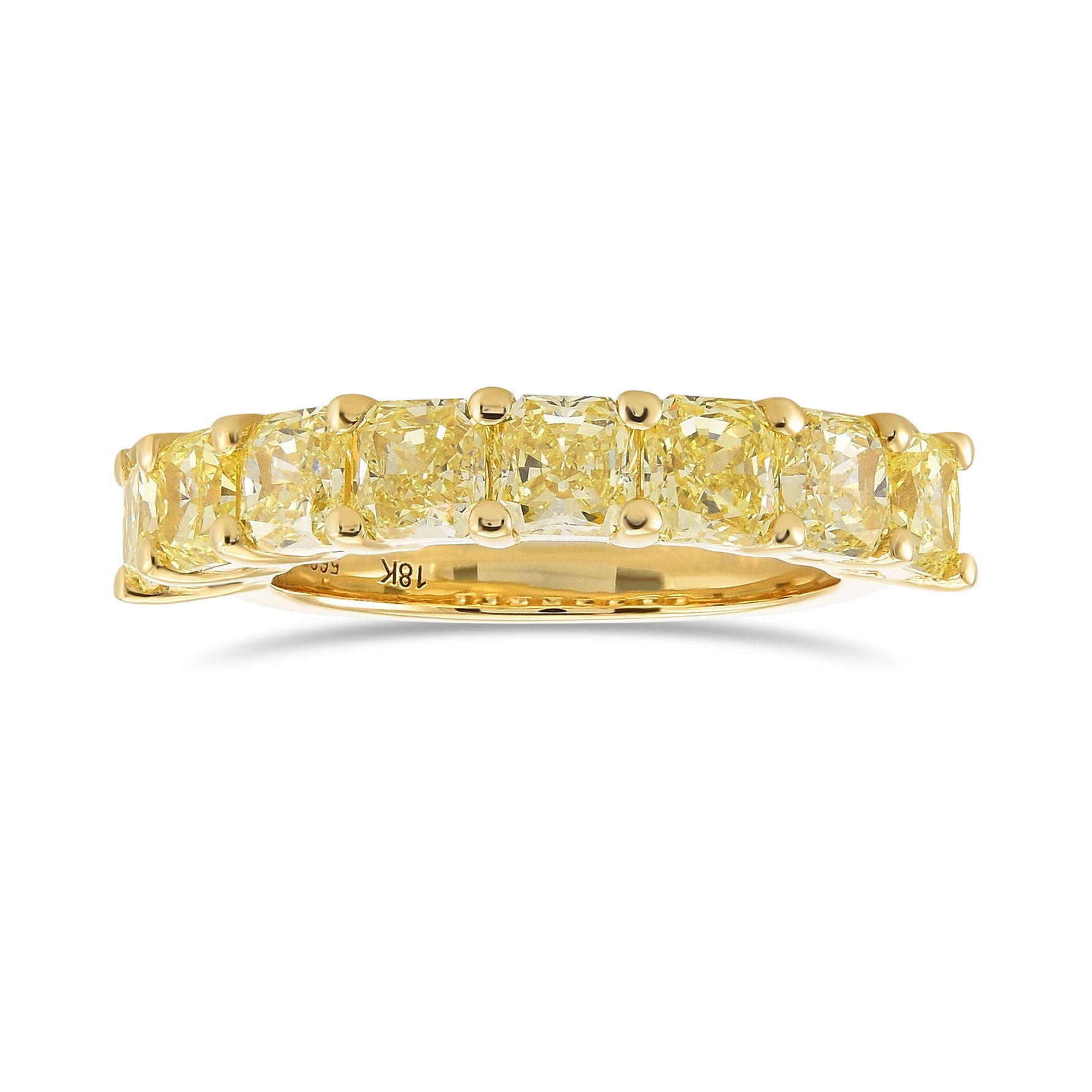 Fancy Yellow Radiant Diamond Band Ring