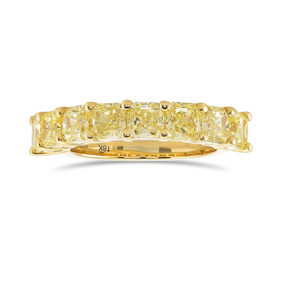 Fancy Yellow Radiant Diamond Band Ring