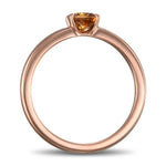 Fancy Deep Brown Orange Cushion Diamond Solitaire Ring