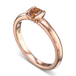 Fancy Deep Brown Orange Cushion Diamond Solitaire Ring