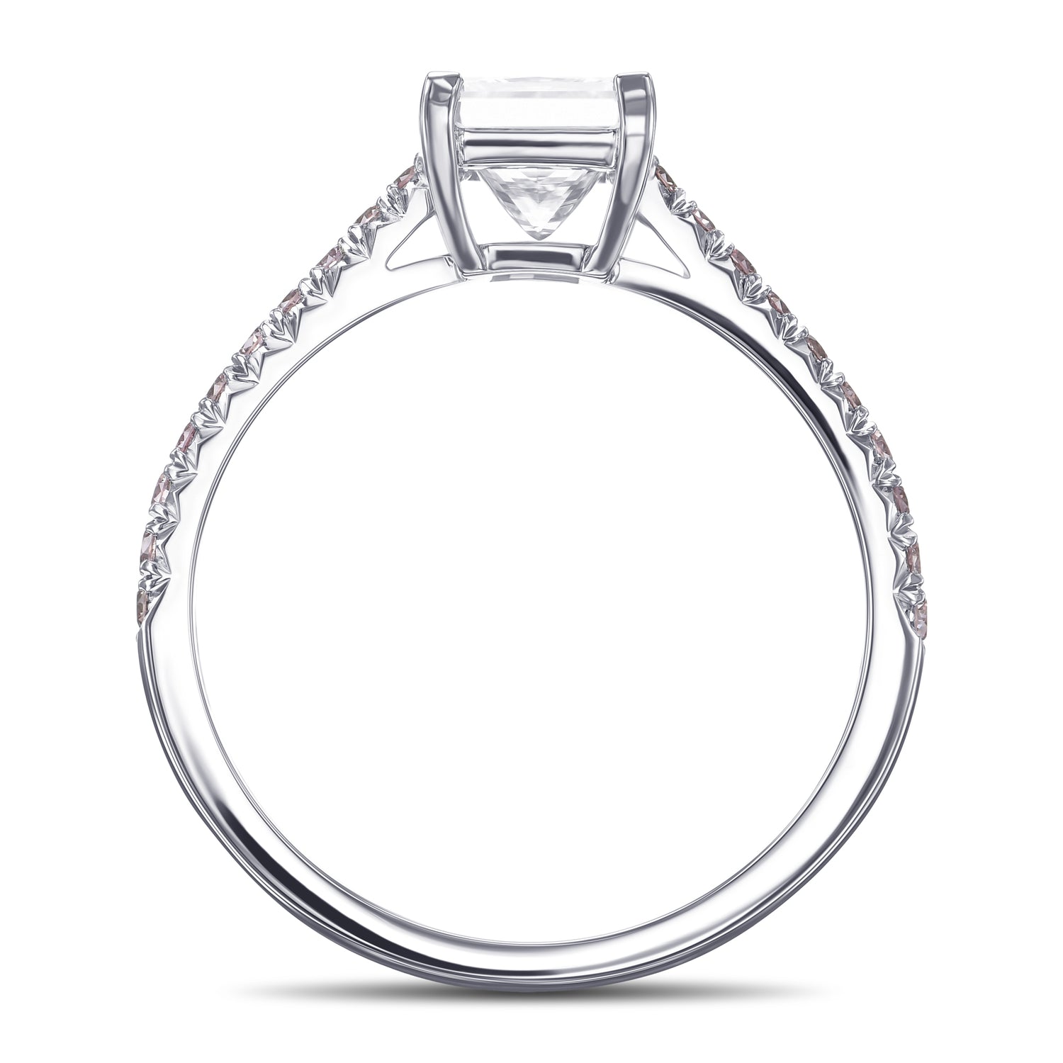 Princess & Pink Side Stone Diamond Ring 