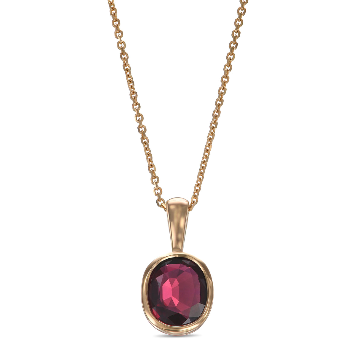 Oval Ruby Solitaire Pendant