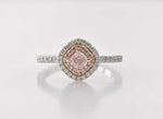 Fancy Light Pink Cushion Diamond Halo (Semi-mount) Ring