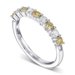 Fancy Intense Yellow and Colorless Wedding Band