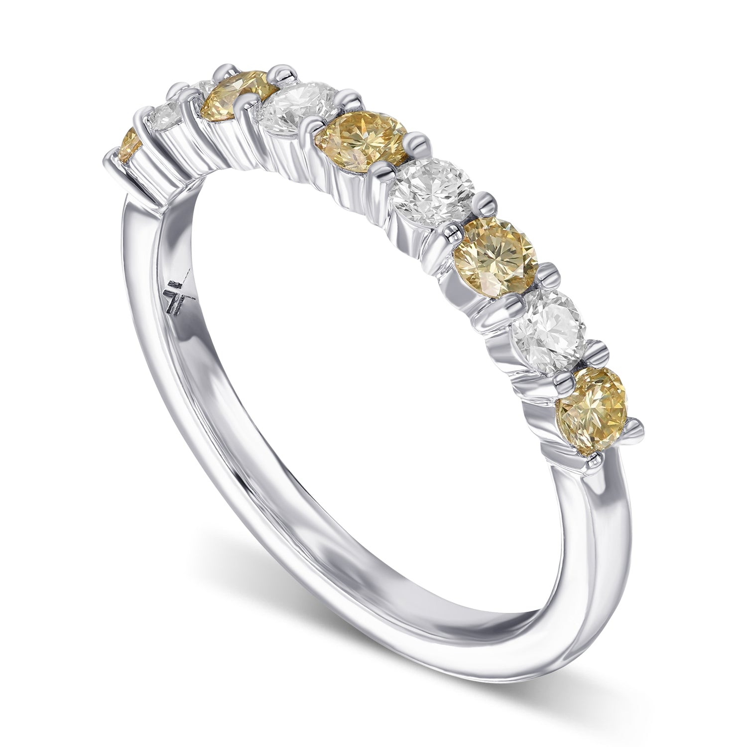 Fancy Intense Yellow and Colorless Wedding Band