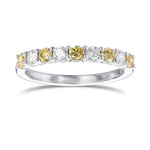 Fancy Intense Yellow and Colorless Wedding Band