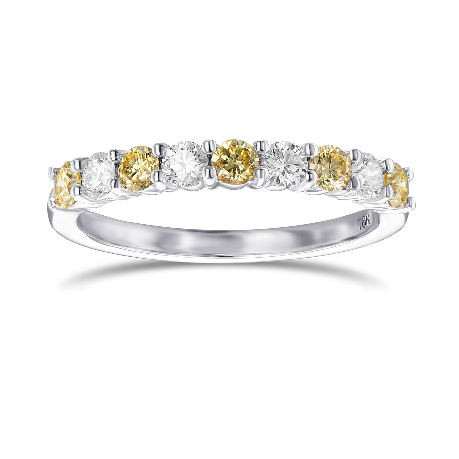 Fancy Intense Yellow and Colorless Wedding Band