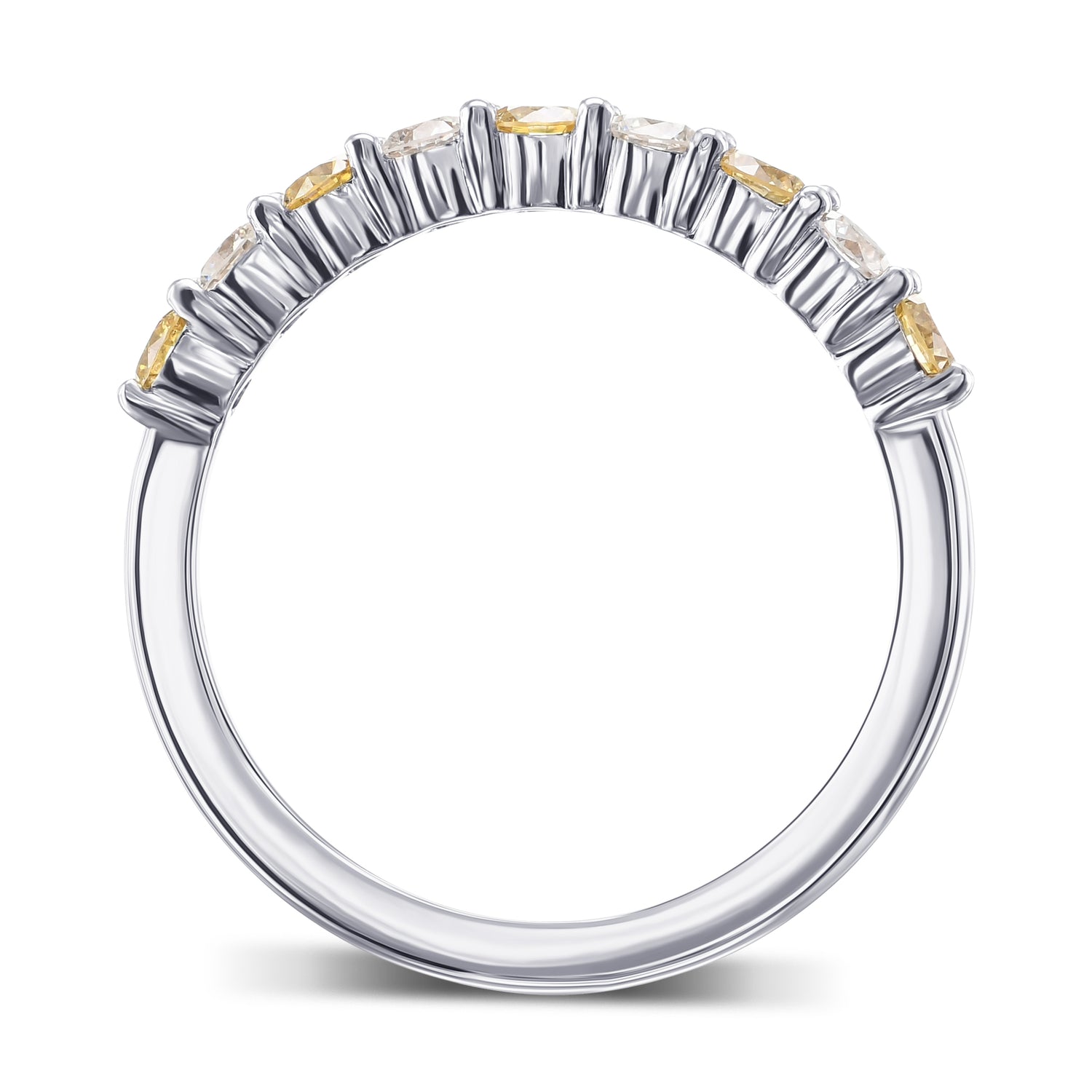 Fancy Intense Yellow and Colorless Wedding Band