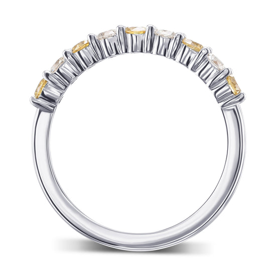 Fancy Intense Yellow and Colorless Wedding Band