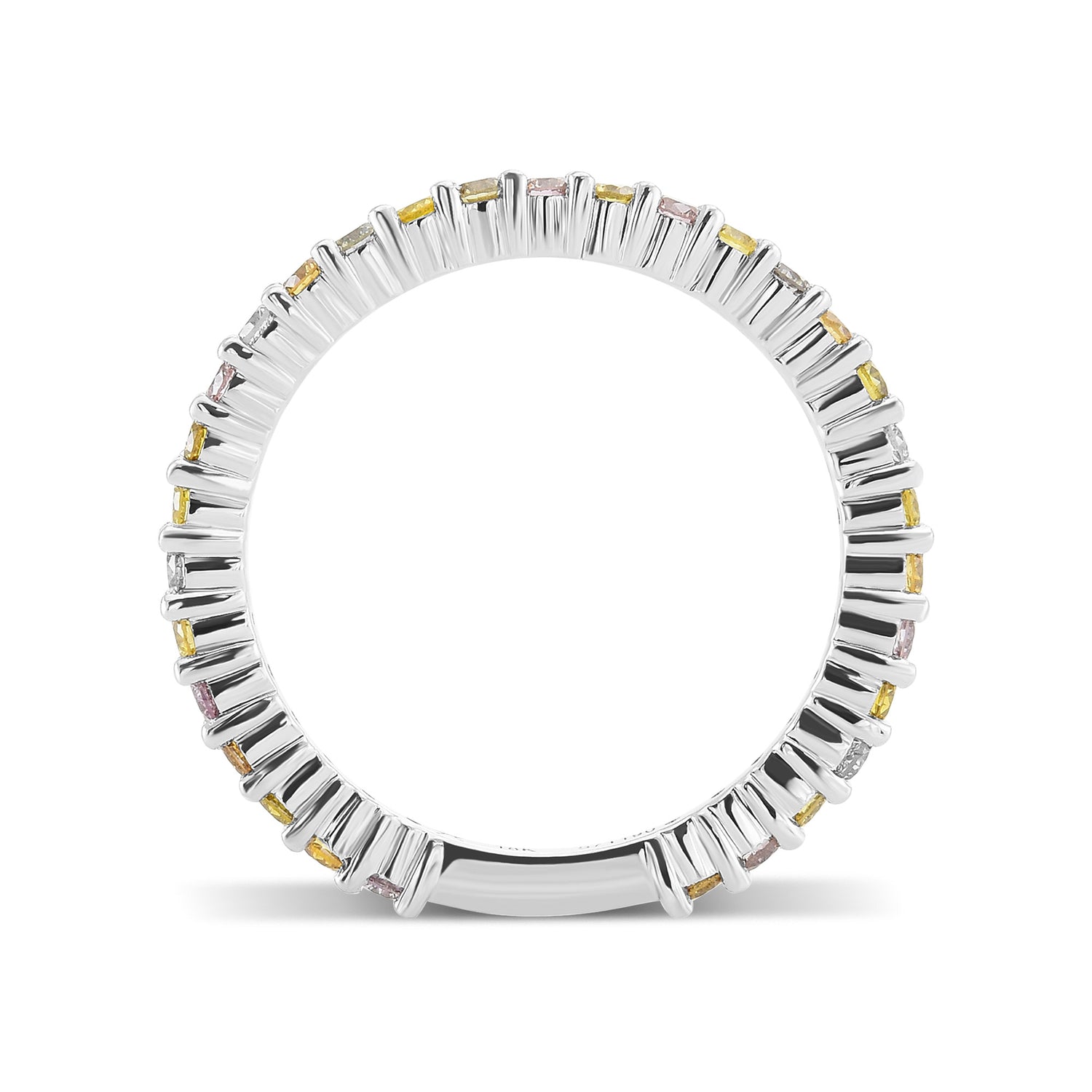 Multicolored Diamond Stackable Band Ring