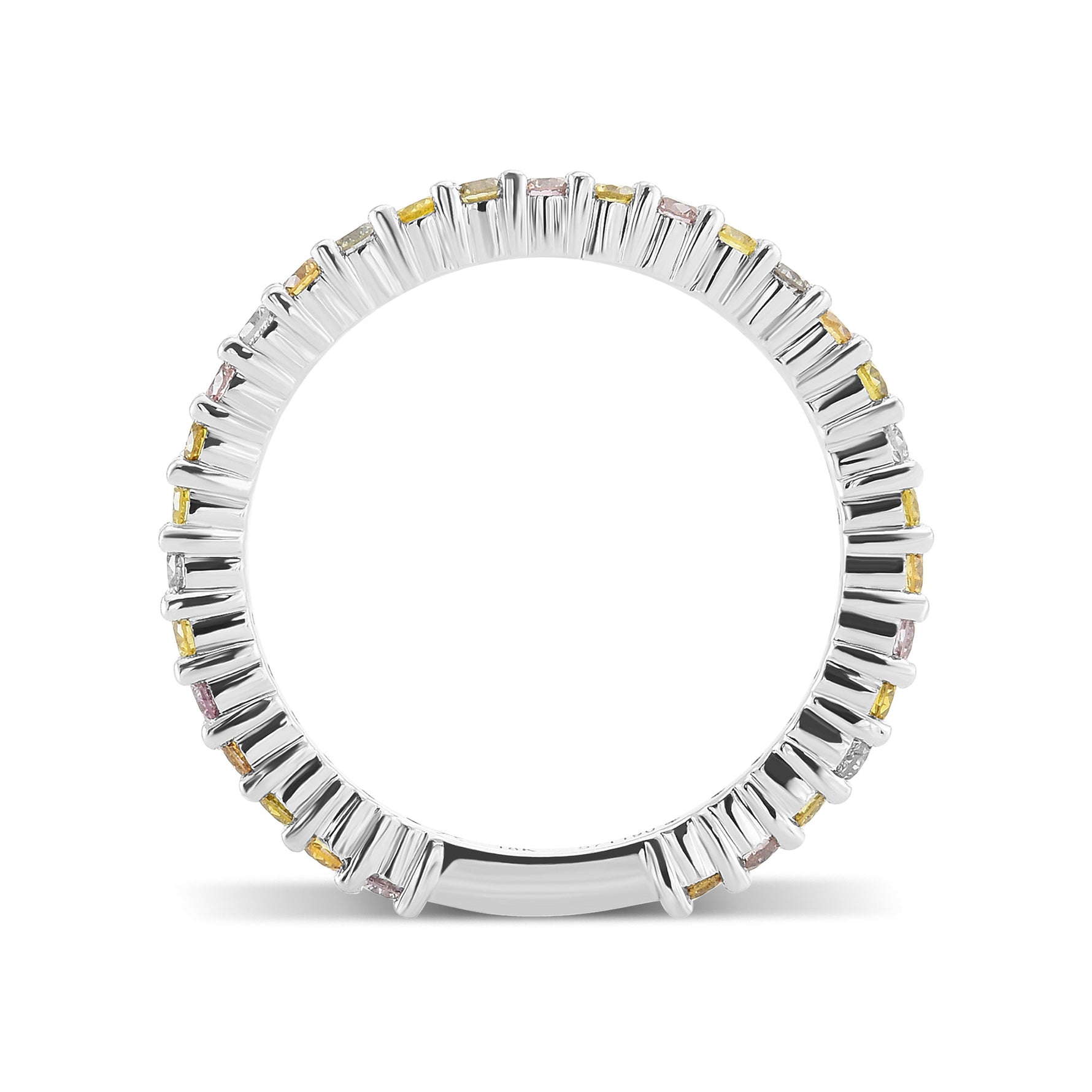 Multicolored Diamond Stackable Band Ring