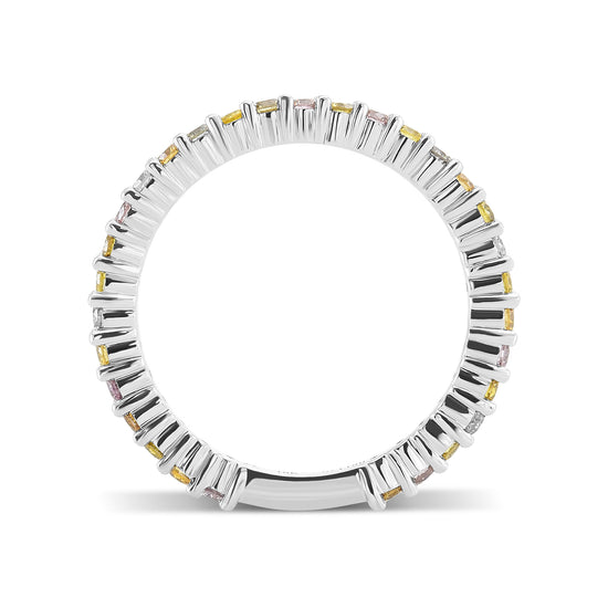 Multicolored Diamond Stackable Band Ring