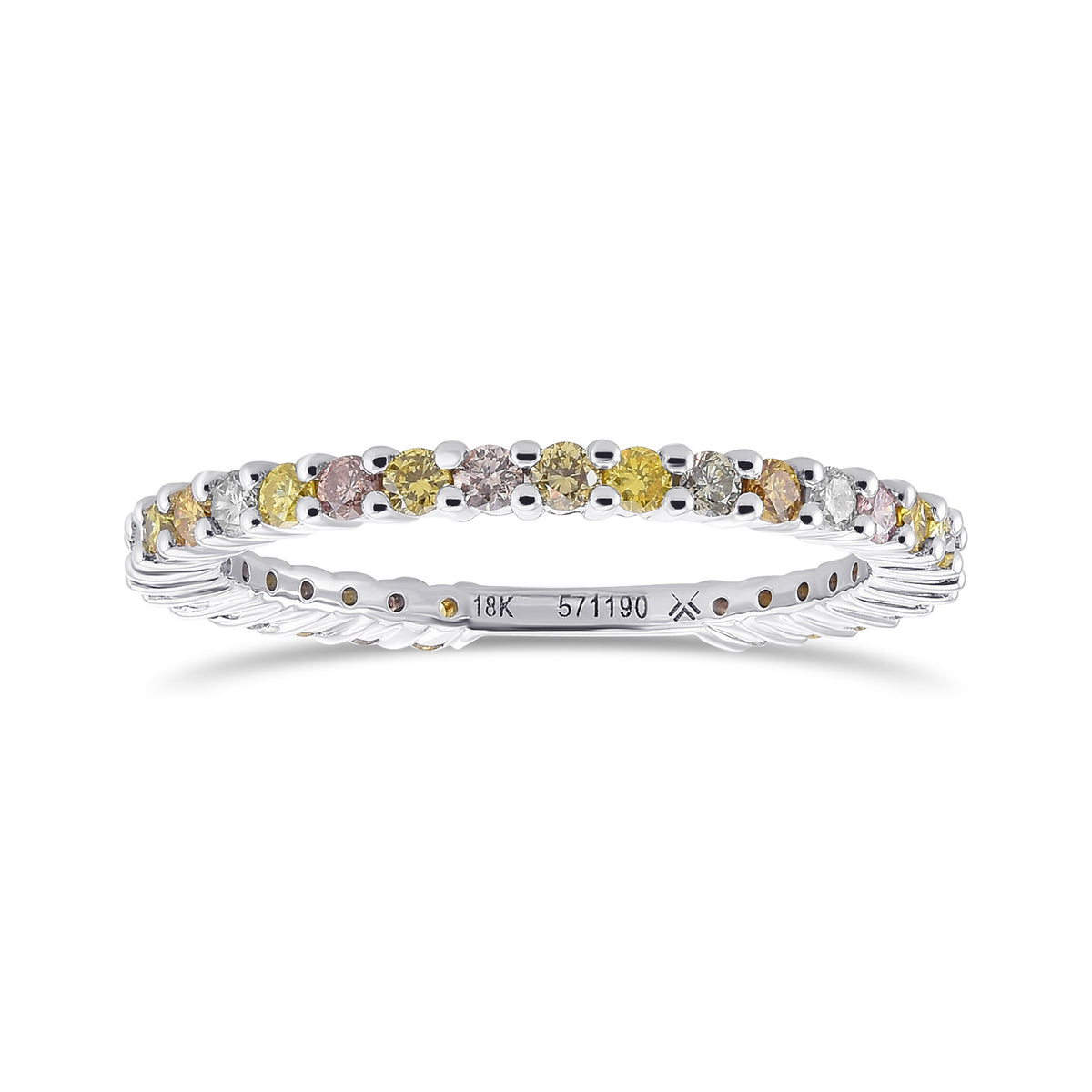 Multicolored Diamond Stackable Band Ring