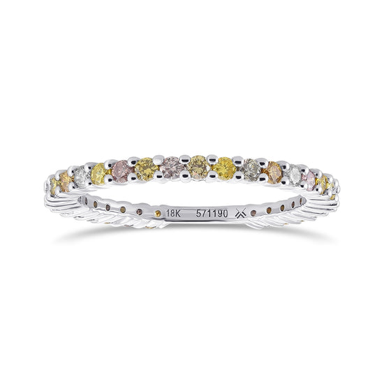 Multicolored Diamond Stackable Band Ring