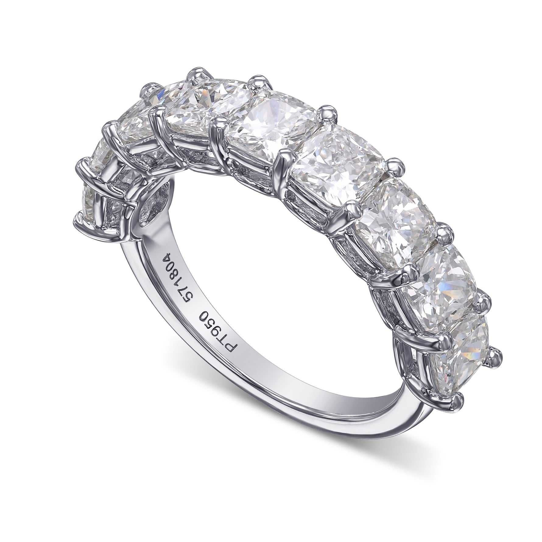 Cushion Half Eternity Diamond Band 