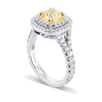 Fancy Intense Yellow Cushion Halo Diamond Ring
