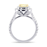 Fancy Intense Yellow Cushion Halo Diamond Ring