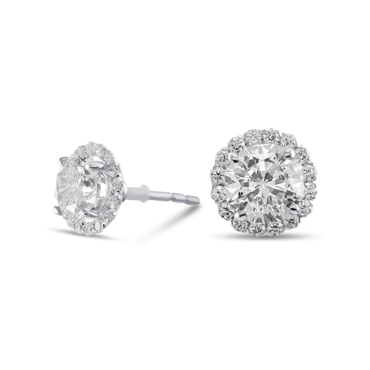 "88 Cut" Diamond Halo Earrings