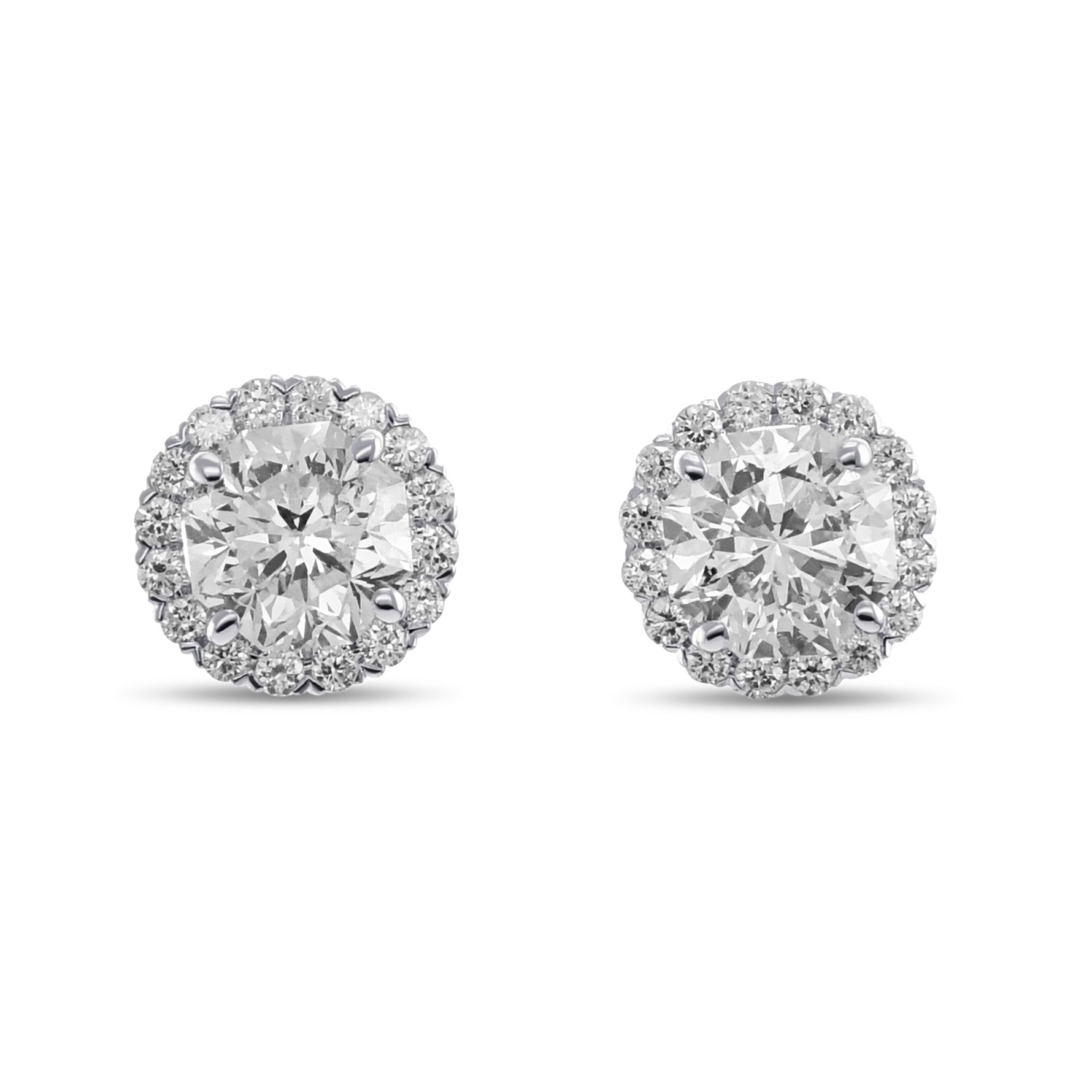 "88 Cut" Diamond Halo Earrings