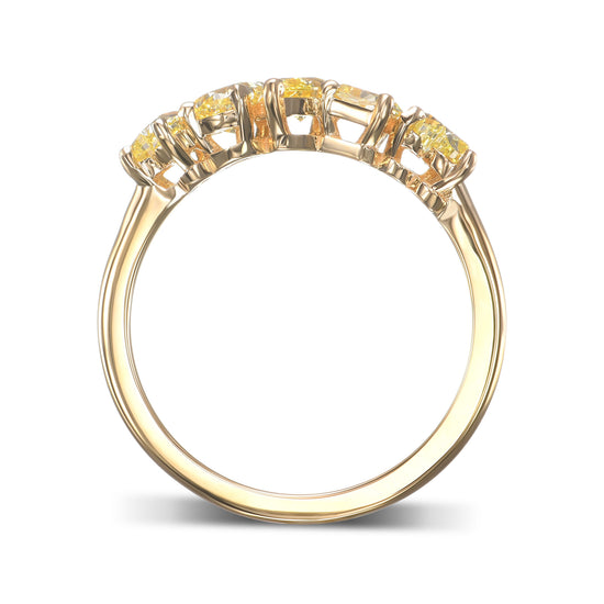  Fancy Yellow Mix Shape Diamond Band Ring