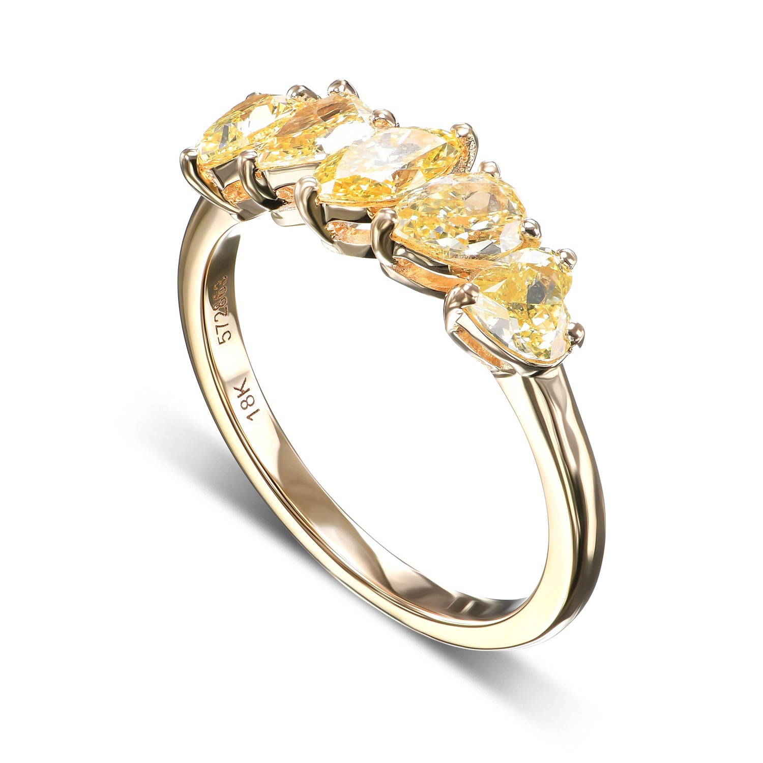  Fancy Yellow Mix Shape Diamond Band Ring