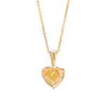 Fancy Yellow Heart Solitaire Diamond Pendant