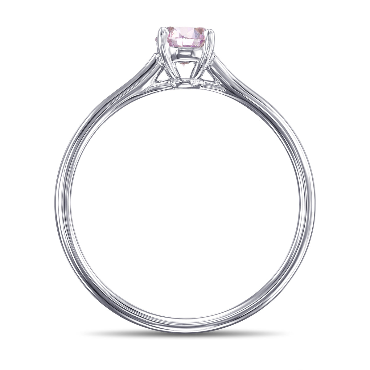 Fancy Pink Purple Round Solitaire Diamond Ring