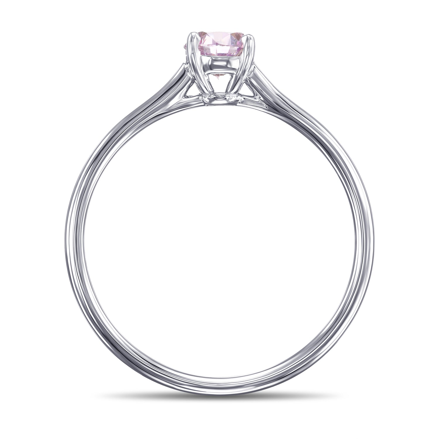 Fancy Pink Purple Round Solitaire Diamond Ring