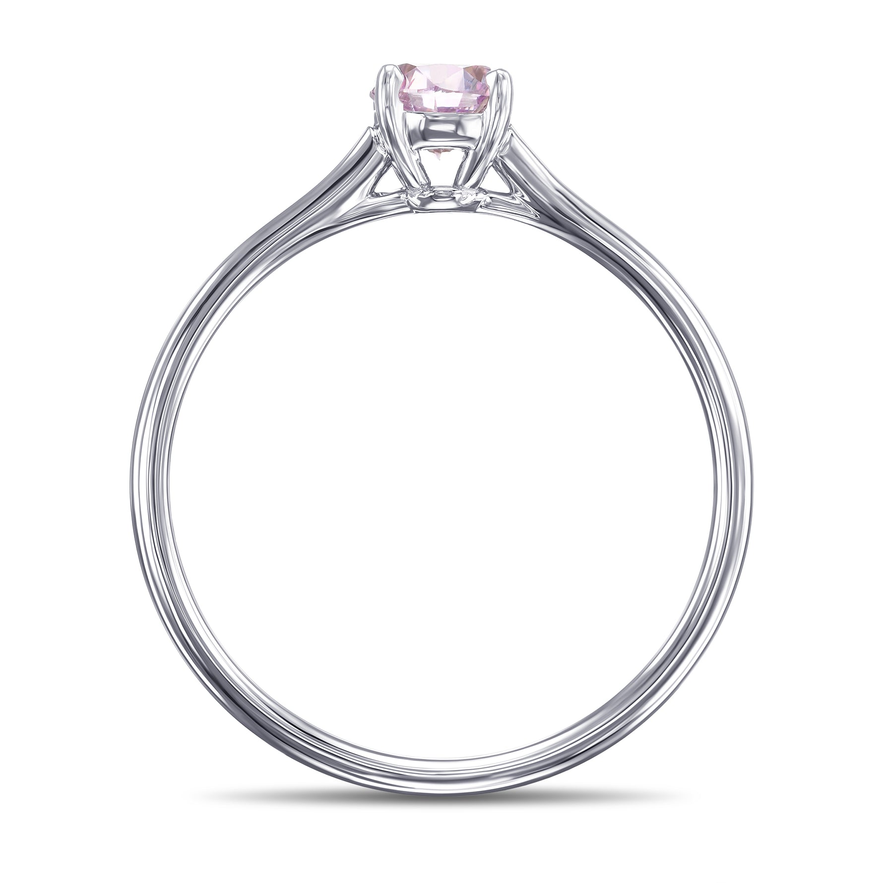 Fancy Pink Purple Round Solitaire Diamond Ring