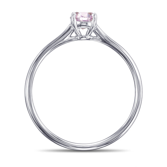 Fancy Pink Purple Round Solitaire Diamond Ring