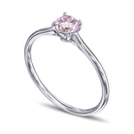 Fancy Pink Purple Round Solitaire Diamond Ring