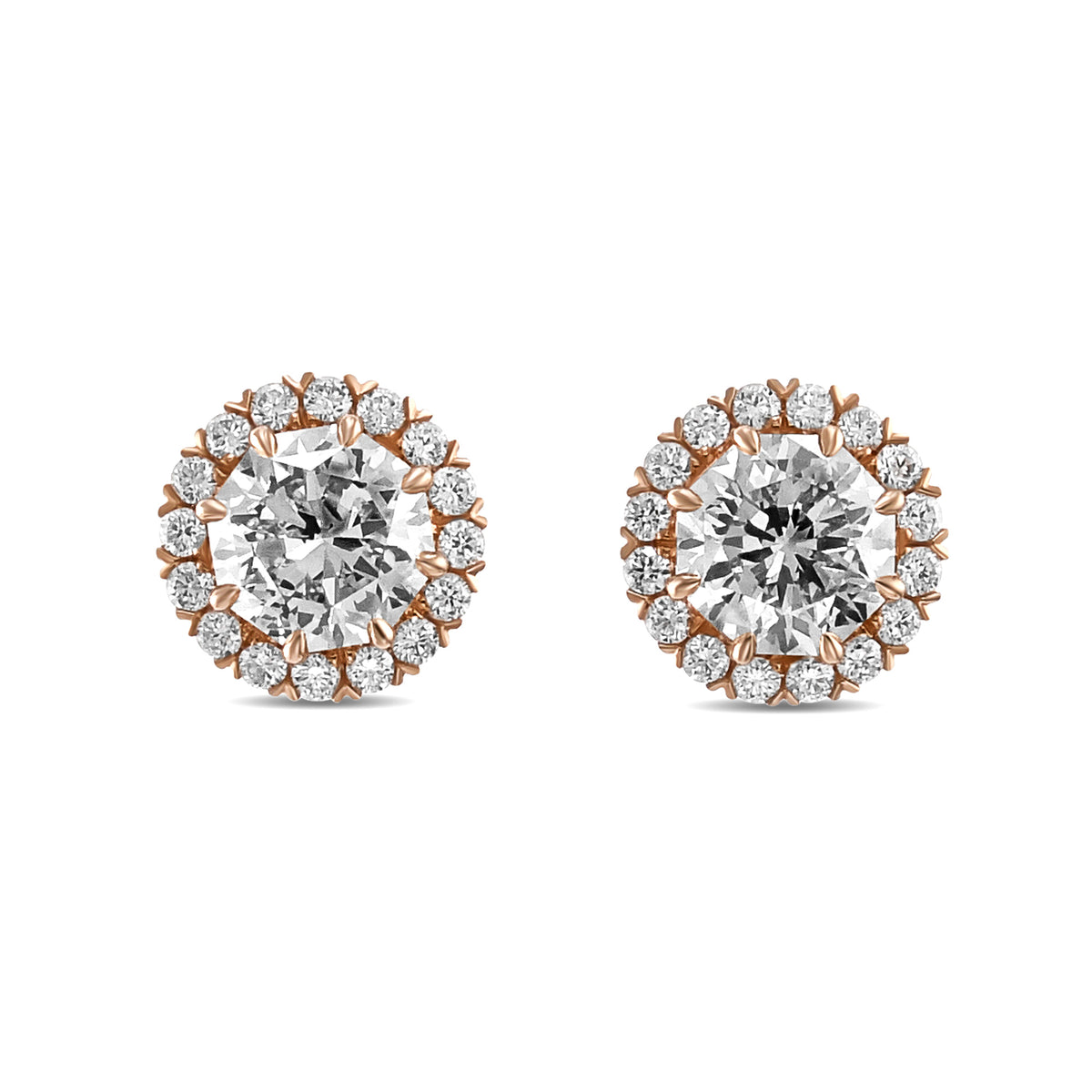 "88 Cut" Diamond Halo Earrings