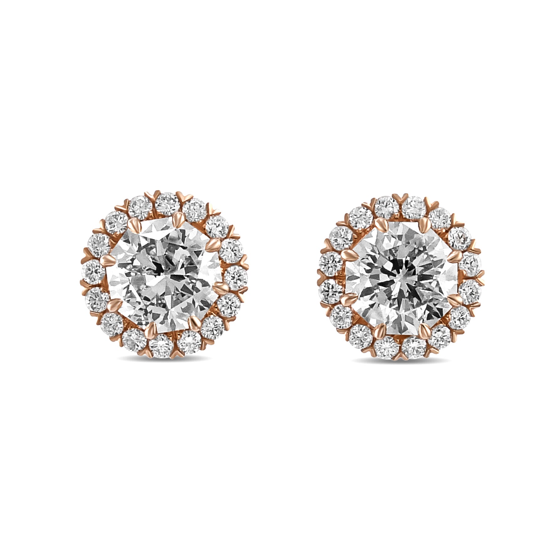 "88 Cut" Diamond Halo Earrings