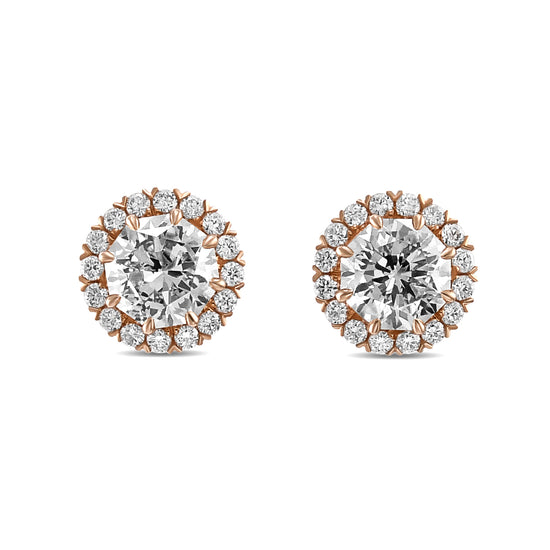 "88 Cut" Diamond Halo Earrings