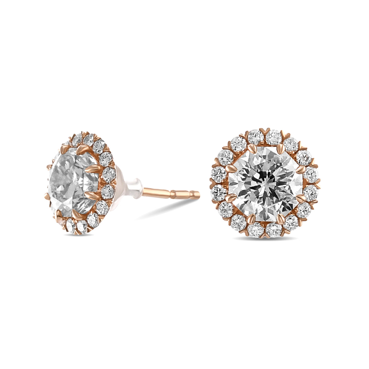 "88 Cut" Diamond Halo Earrings