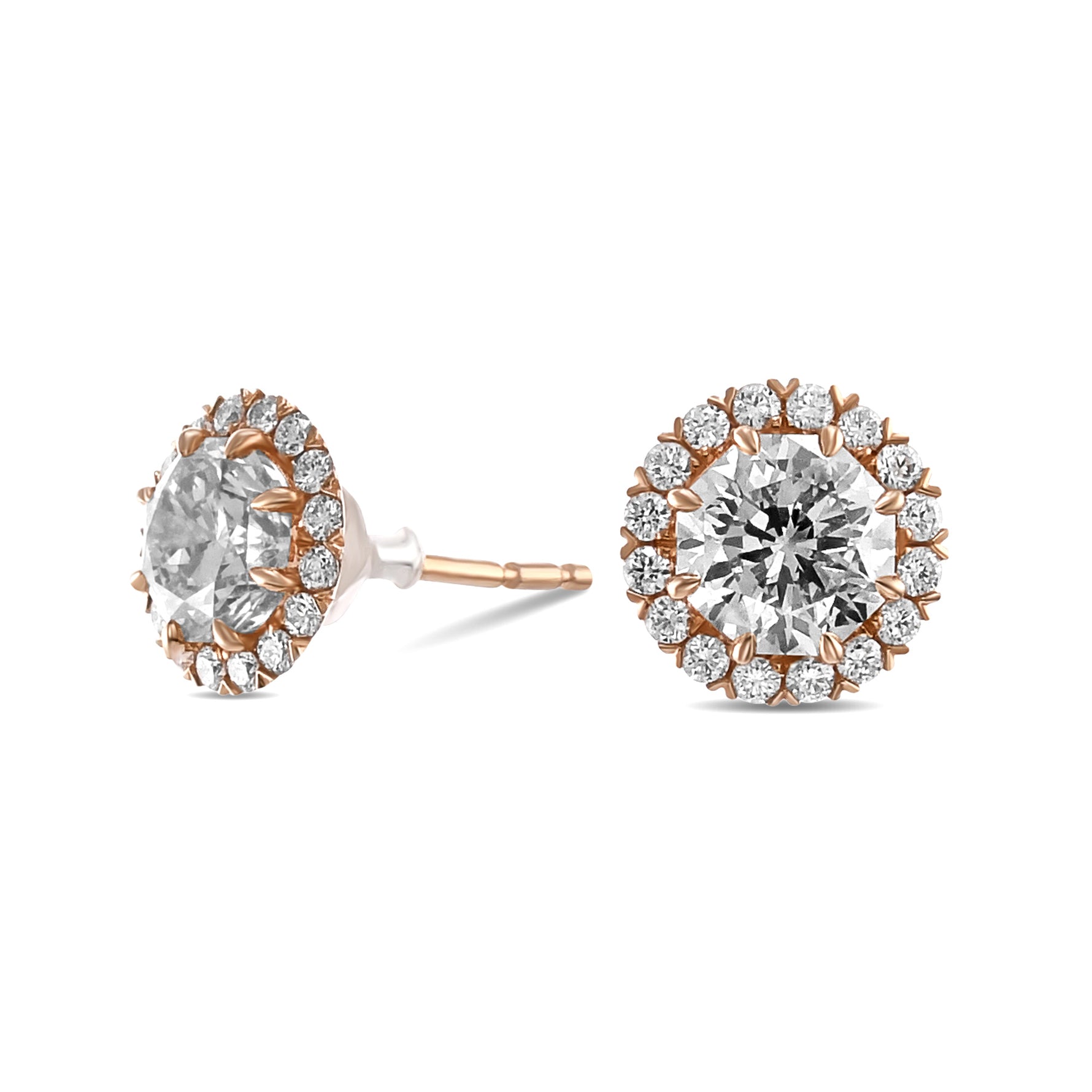 "88 Cut" Diamond Halo Earrings