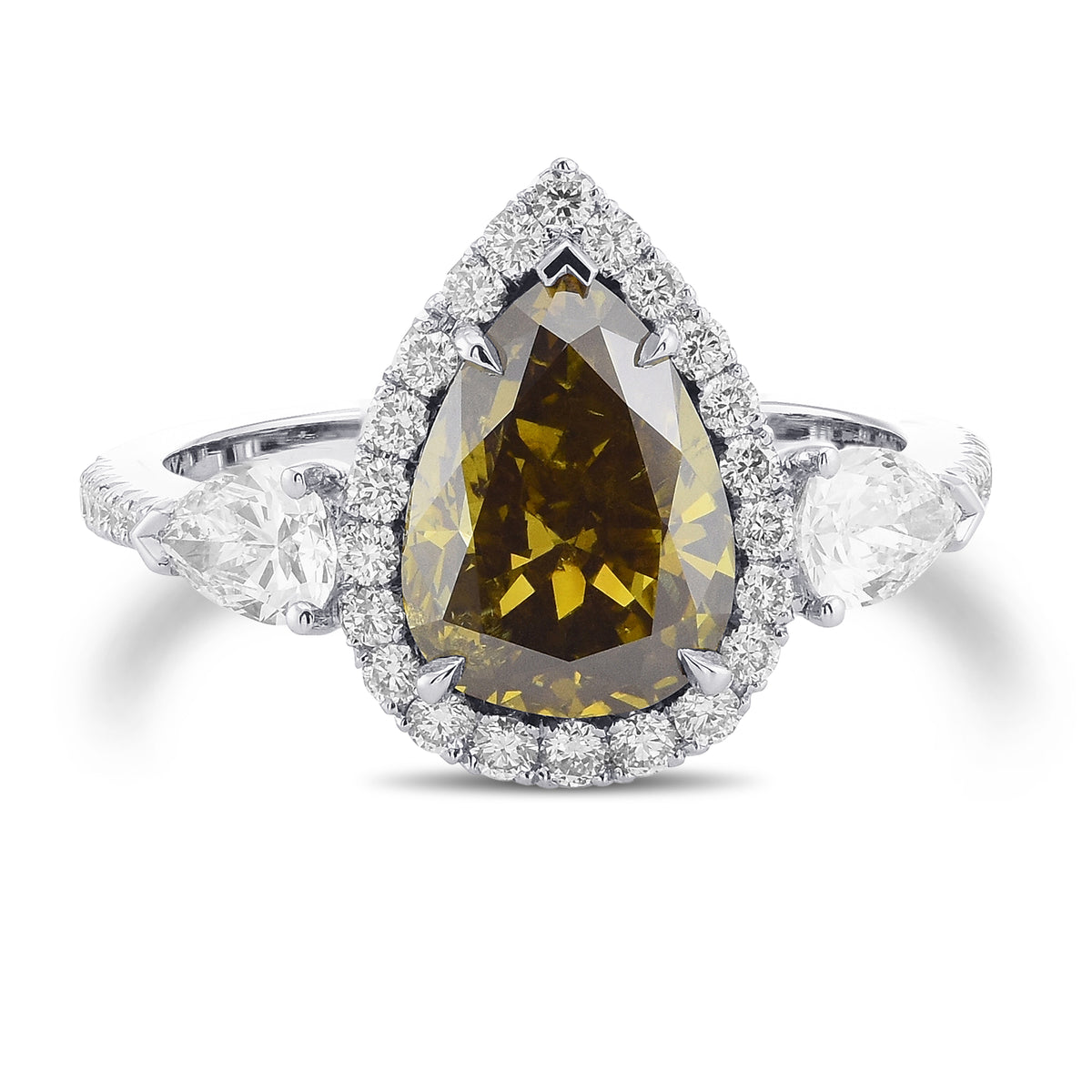 Chameleon Pear 3-Stone Diamond Ring