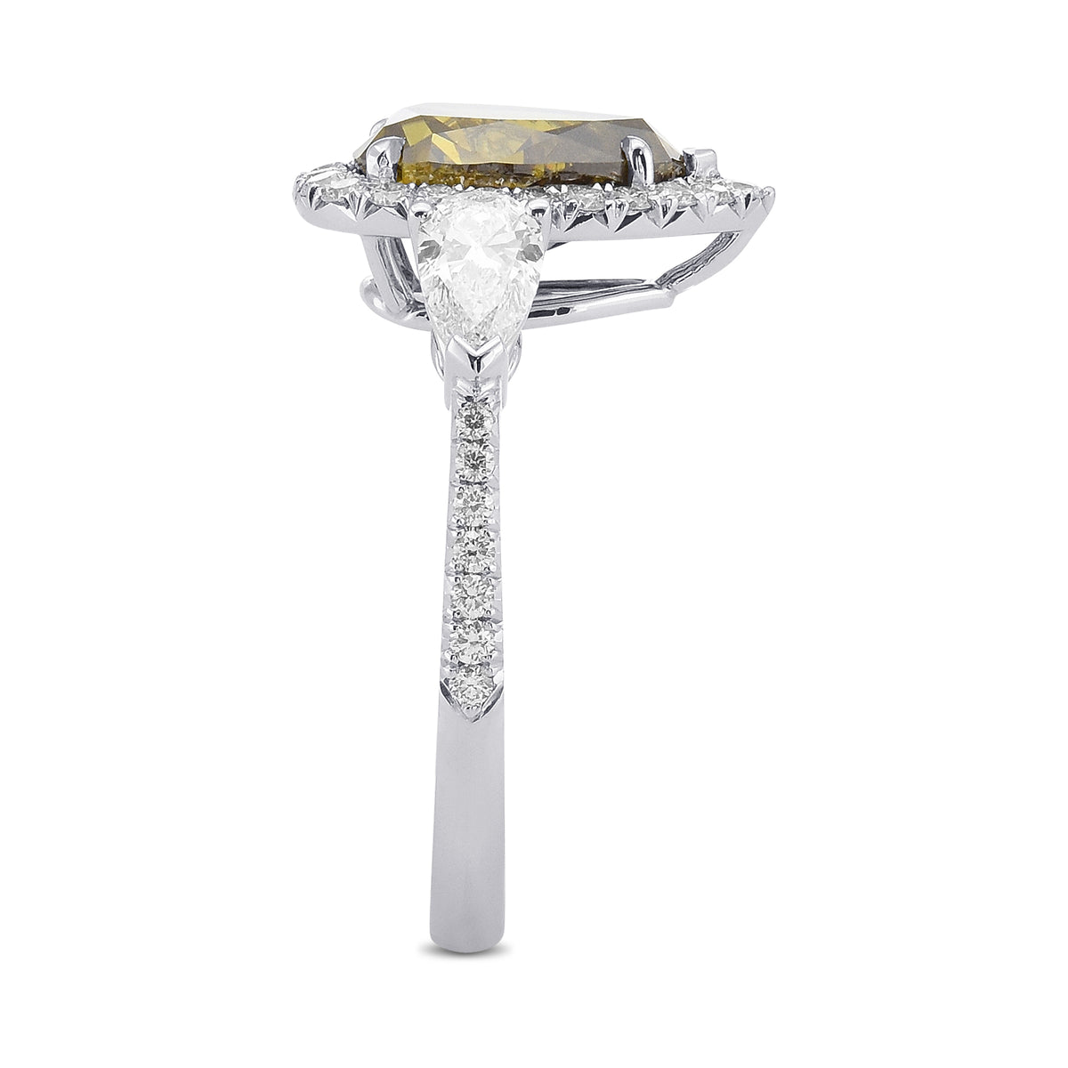 Chameleon Pear 3-Stone Diamond Ring