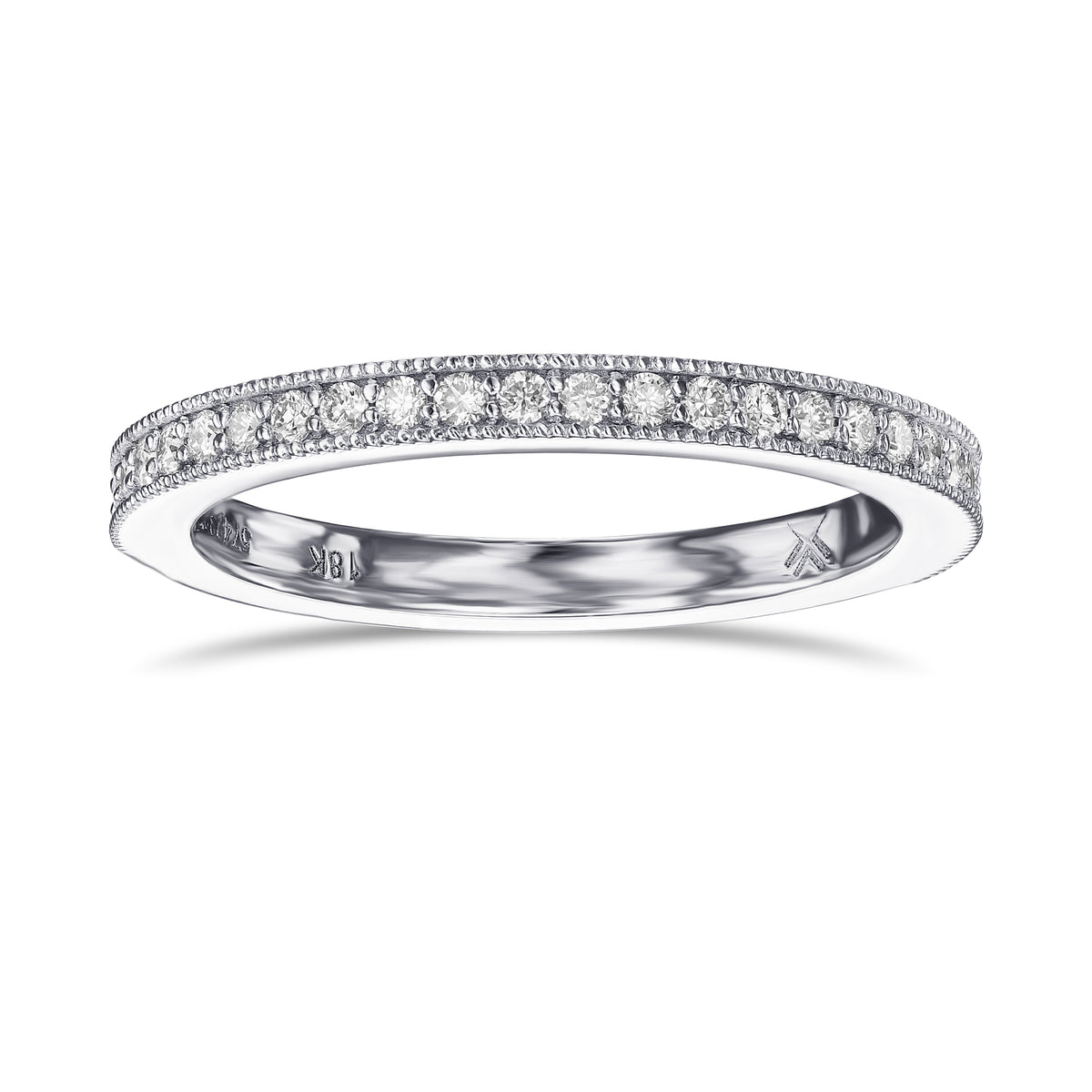 Milgrain Half Eternity Diamond Ring