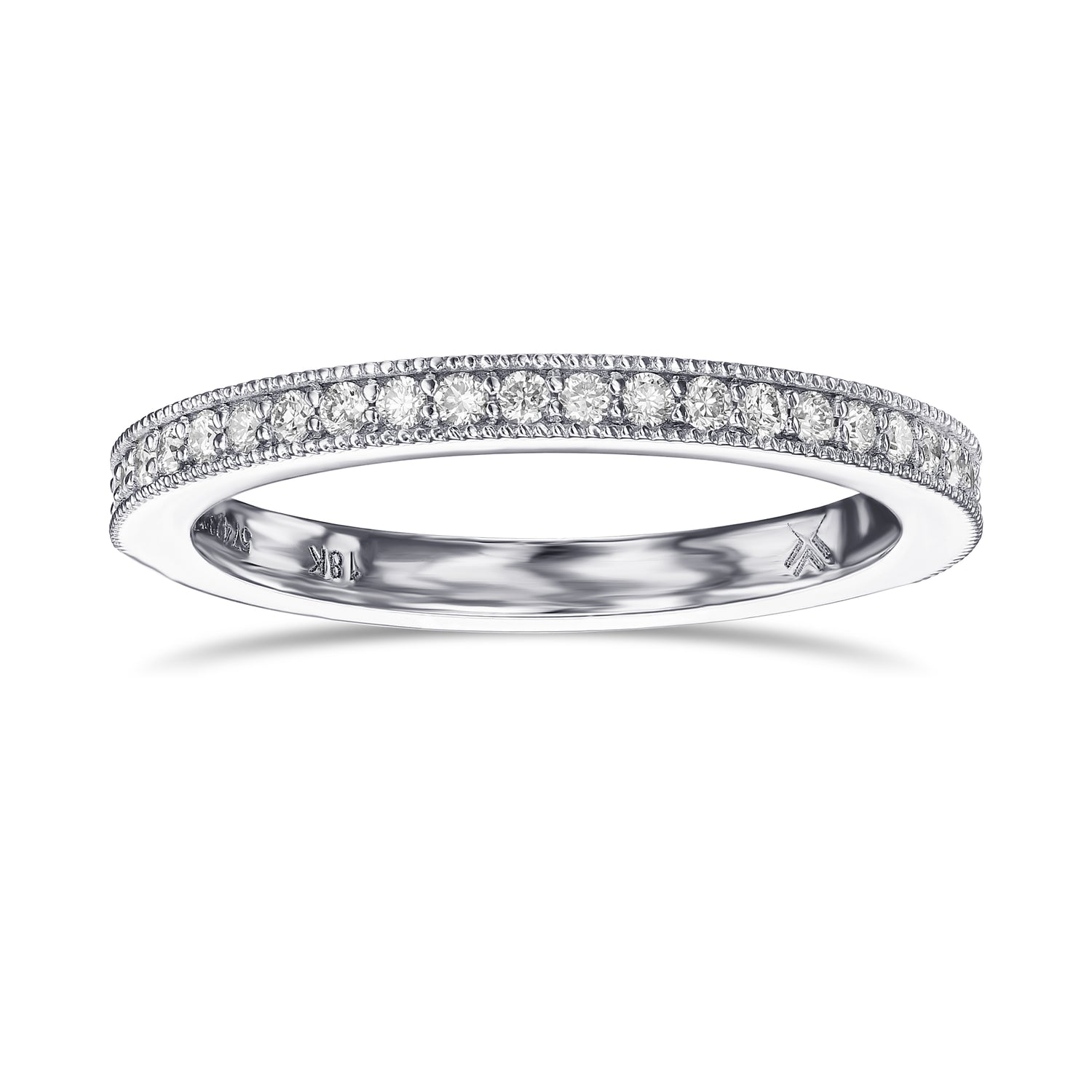 Milgrain Half Eternity Diamond Ring